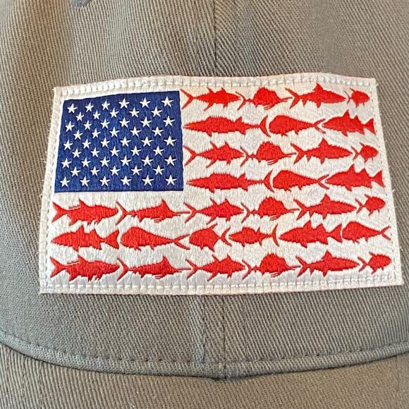 Columbia PFG Fish Flag Mesh Trucker Hat Outdoor Gorpcore Summer Americana July 4 - Picture 6 of 11